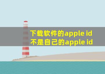 下载软件的apple id 不是自己的apple id